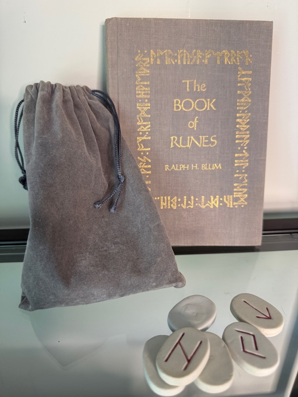 Runes Tile Set in Velvet Pouch